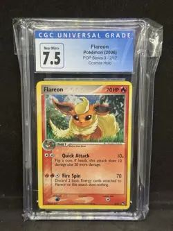 2006 Pokemon POP Series 3 Flareon CGC 7 English #2 Cosmos Holo - Image 1