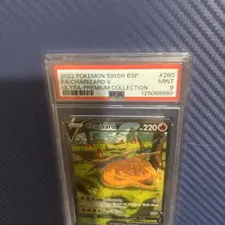 2022 POKEMON SWSH BLACK STAR PROMO 260 FULL ART/CHARIZARD V PSA 9 - Image 5