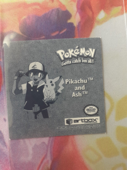 1999 Pokemon Pikachu and Ash Prism Holo Pr11 Artbox Sticker Lightly Played - Image 2