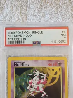 1999 POKEMON JUNGLE 6 MR. MIME-HOLO 1ST EDITION PSA 7 - Image 2