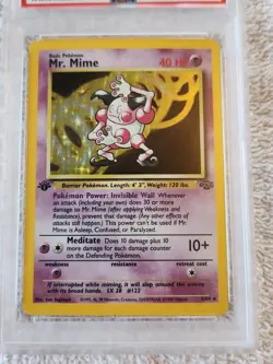 1999 POKEMON JUNGLE 6 MR. MIME-HOLO 1ST EDITION PSA 7 - Image 3