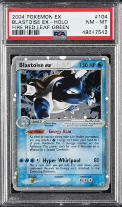 2004 POKEMON EX FIRE RED & LEAF GREEN #104 BLASTOISE EX-HOLO PSA 8 - Image 1