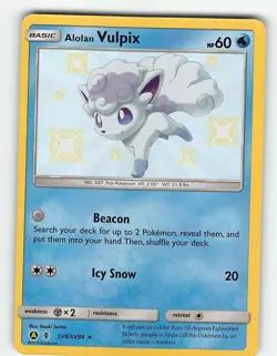 ALOLAN VULPIX SV8/SV94 RARE SHINY HIDDEN FATES SHINY VAULT POKEMON LP - Image 2