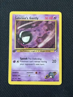 Pokemon 1st Edition Gym Heroes Sabrina's Gastly 93/132 NEAR MINT - Image 1