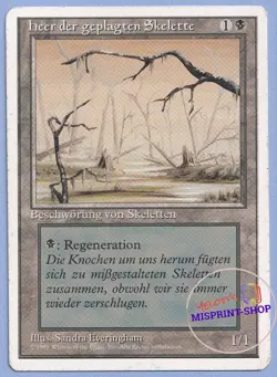 Drudge Skeletons German Mtg MISPRINT. Printed with the image of a Swamp. - Image 1