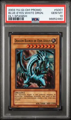 PSA 10 Blue-eyes white Dragon DL1-S001 Duelist League 1 Spanish POP4 2003 Yugioh - Image 1
