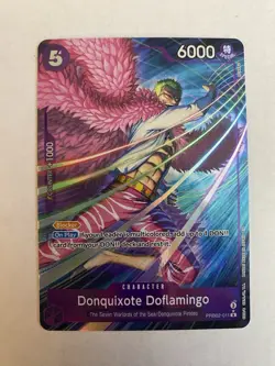 One Piece CCG Donquixote Doflamingo Rare Alt Foil Card PRB02-011 NM - Image 1