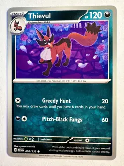 Pokemon TCG Nickit & Thievul Lot 4 Common Regular NM Cards - Image 4