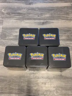 Pokemon TCG Stacking Tins Empty Lot Of 5. Mystery Bonus Cards Add❗❗ - Image 2