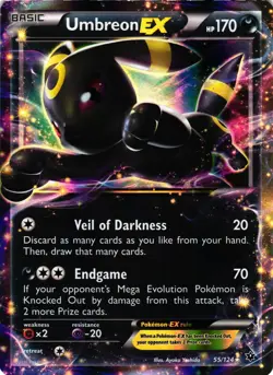 Pokemon TCG Umbreon EX Fates Collide Holo Rare Card 55/124 VLP - Image 1