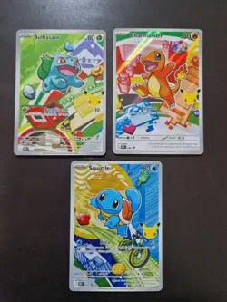Pokemon Cards 037 Charmander 038 Bulbasaur 039 Squirtle Promo Ita 30º Ann Nm MEP - Image 1
