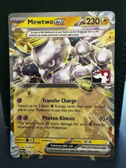 Mewtwo EX 058/182 Prize Pack Series Cards Holo Stamped Rare Play! Pokemon Card - Image 1