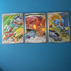 Pokemon TCG First Partner Illustration Collection Series 1 Kanto Gen 1 3 Cards - Image 1
