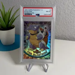 1999 TOPPS POKEMON TV RAINBOW FOIL #9 BLASTOISE PSA 8 📈 - Image 1