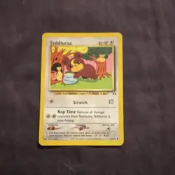 Vintage 2001 Pokemon TCG Neo Discovery 3 Card Lot Teddiursa Sentret Igglybuff - Image 3