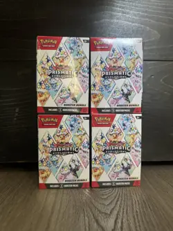Pokemon TCG Scarlet & Violet Prismatic Evolutions Booster Bundle Lot of 4 Sealed - Image 1
