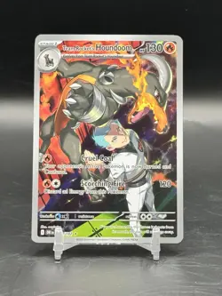 Pokemon TCG Team Rocket's Houndoom 191/182 Sv10 Illustration Rare Holo English - Image 1