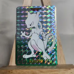 1996 POKEMON JPN BANDAI CARDDASS VENDING #150 MEWTWO-PRISM GREEN - Image 2