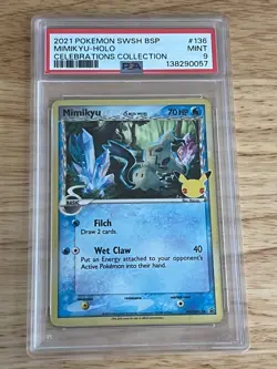 POKEMON Mimikyu Holo (Delta Species) SWSH136 Black Star Promo PSA 9 MINT - Image 1