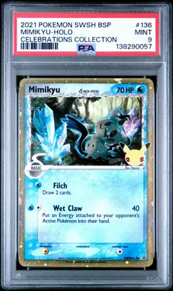POKEMON Mimikyu Holo (Delta Species) SWSH136 Black Star Promo PSA 9 MINT - Image 3