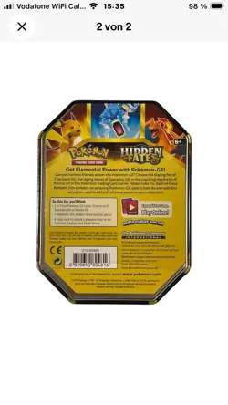 Pokemon Hidden Fates Charizard GX Tin Box - Englisch TCG - SEALED NEU OVP - Image 2