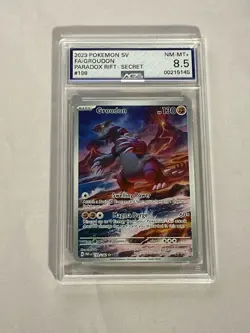 Pokemon Graded 8.5 Groudon Paradox Rift 199/182 - Image 1