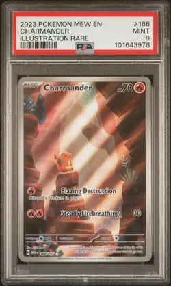 Pokemon Charmander 168/165 SV151 Illustration Rare Holo PSA 9 Graded - Image 1