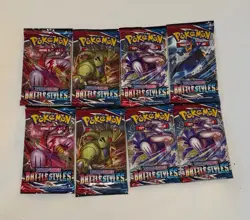 LBattle Styles Booster Pack Pokemon Sword Shield SWSH New Sealed English 8 Packs - Image 1