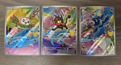 Pokemon TCG First Partner Illustration Rares Rowlet Litten Popplio 043 044 045 - Image 1