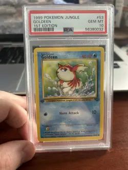 PSA 10 GEM MINT 💎 1999 POKEMON JUNGLE 1ST EDITION - GOLDEEN #53 ENGLISH - Image 1