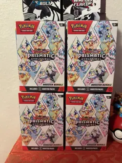 Lot Of 4 Pokemon Scarlet Violet Prismatic Evolutions Booster Bundle Sealed - Image 1