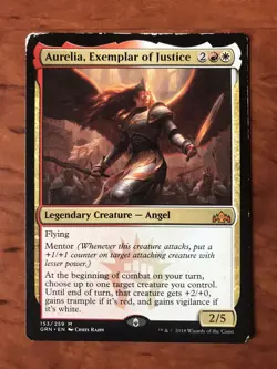 Aurelia Exemplar of Justice MTG Magic Gathering Card MP Moderately Played GRN - Image 1