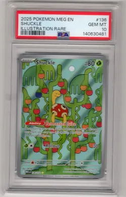 Shuckle 136/132 Illustration Rare 2025 Pokemon Mega Evolution PSA 10 Gem Mint - Image 1
