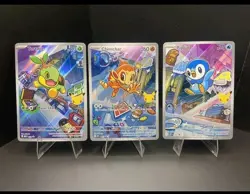 Pokemon TCG First Partner Illustration Collection Chimchar, Turtwig, Piplup - Image 1