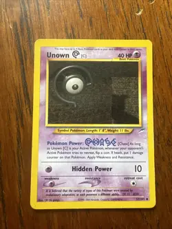 Pokemon TCG Unown [Q] Neo Destiny 59/105 Regular Non Holo Uncommon - (LP) - Image 1