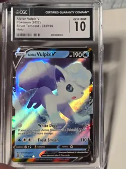 ALOLAN VULPIX V 2022 POKEMON SILVER TEMPEST ULTRA RARE 033/195 CGC 10 - Image 2