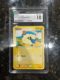 2005 Mareep 62/115 Pokemon EX Unseen Forces Regular CGC 10 - Image 3