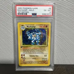 1999 Pokemon Game Machamp-Holo 1st Edition PSA 6 EX-MT - Image 1