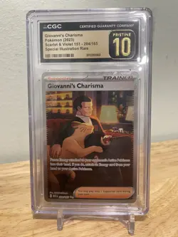 CGC 10 PRISTINE Giovanni's Charisma 204/165 Pokemon Scarlet & Violet 151 English - Image 1
