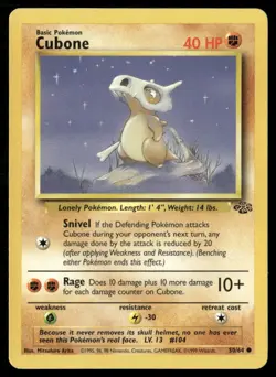 Pokemon Cubone 50/64 Jungle Set Unlimited Common Vintage 1999 WOTC NM - Image 1