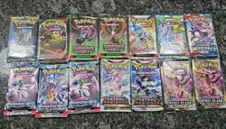 Lot Of X14 Pokemon Booster Packs Factory Sealed From Tins Sun & Moon Base - Image 1