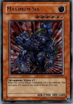 Yugioh Maximum Six LODT-EN097 Ultimate Rare OG Print NM - Image 1