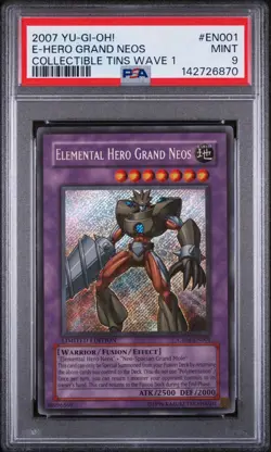 PSA 9 Elemental Hero Grand Neos 2007 Yu Gi Oh Collectable Tin Wave 1 #EN01 - Image 1