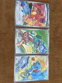 Pokemon TCG Charmander Bulbasaur Squirtle First Partner Illustration Cards - Image 1