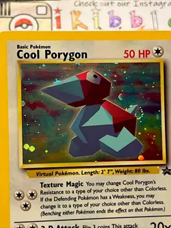 Cool Porygon #15 LP Holo Awesome Fart Swirl WoTC Black Star Pokemon Promo Card! - Image 1