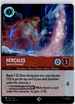 Hercules Spectral Demigod 214/204 EPIC Disney Lorcana Winterspell Card - Image 1