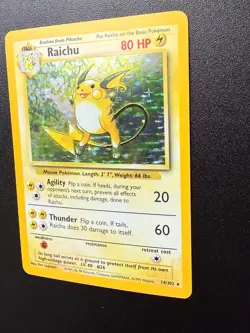 Raichu - 14/102 - Pokemon Base Set Unlimited Holo Rare Card WOTC MP/HP Card 14/1 - Image 4