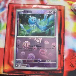 Pokemon Frillish 044/086 White Flare Pokeball Holo ERROR CARD TILTED PRINT - Image 1