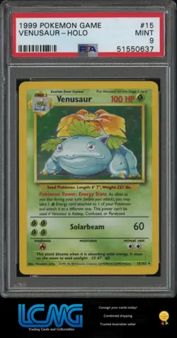 Base Set #015/102 Venusaur Holo PSA 9 Pokemon TCG Card - Image 1