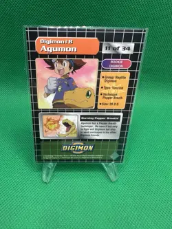 DIGIMON Rookie Exclusive AGUMON 8 Foil Holo 1999 UPPER DECK Trading Card DP 200 - Image 2